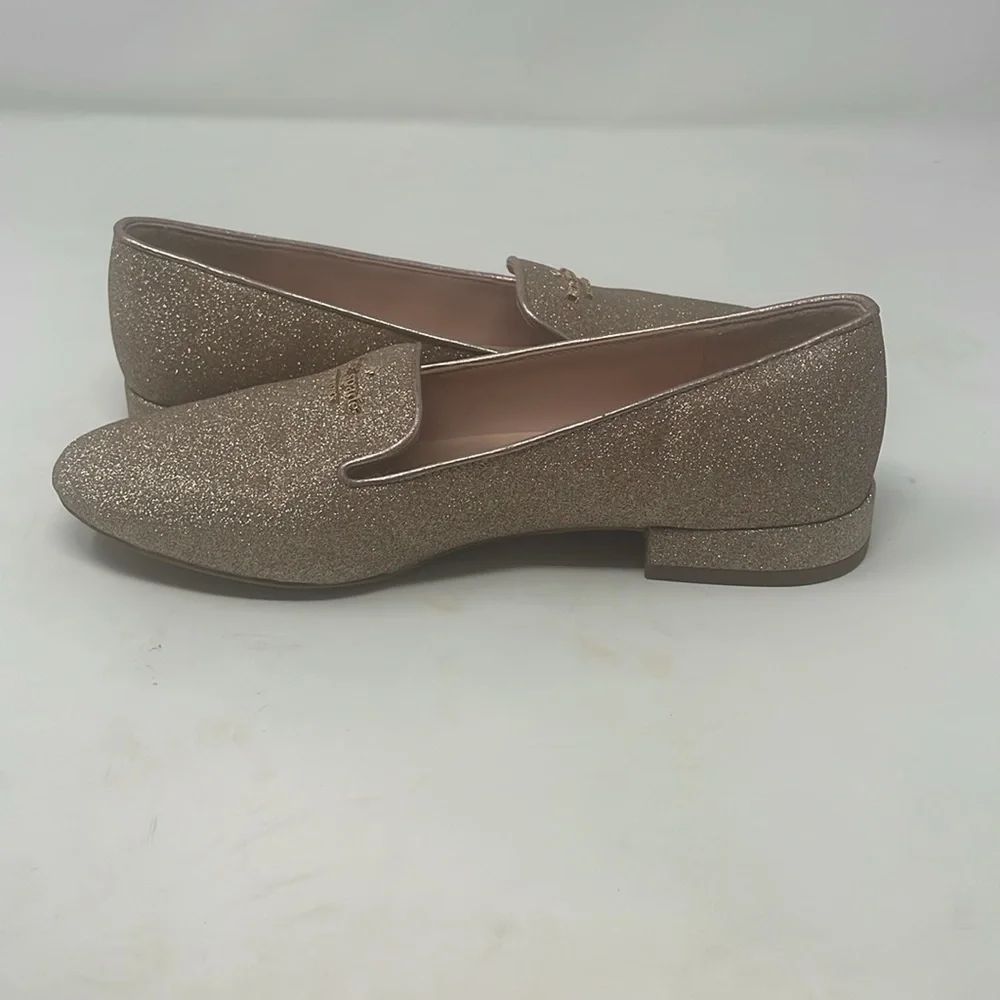 Kate Spade Gold Glitter Loafers Size 6